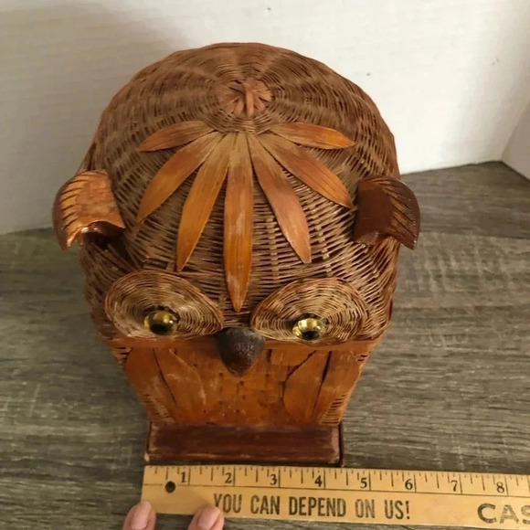 Vtg Handwoven Owl Box - Picture 11 of 11